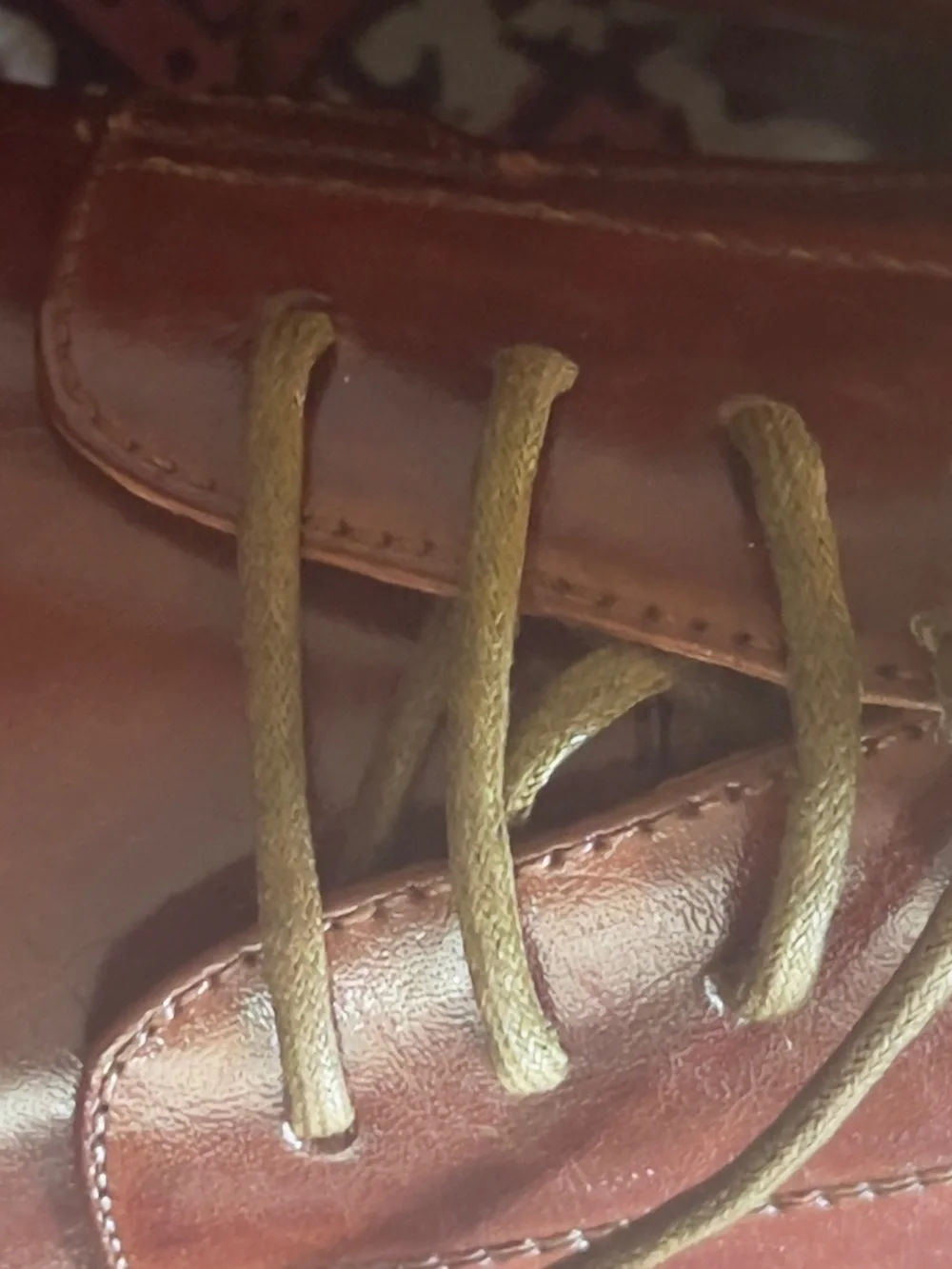 Men's Tan Leather Cap-Toe Derby Shoes